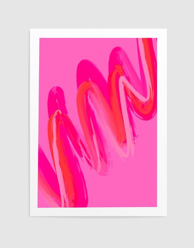 Olive et Oriel - Pinkwave No 6 by Treechild Art Print