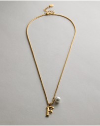 Zahar - Pearl Letter F Necklace