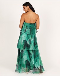 Petal & Pup - Bloom Strapless Maxi Dress - Green Floral