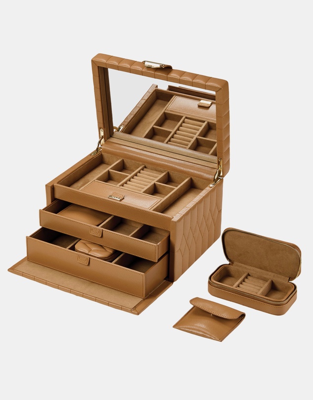 Wolf - WOLF Lauren Medium jewellery Box Caramel
