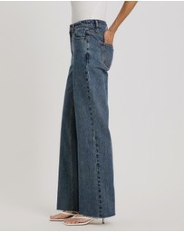 Atmos&Here - Myra Straight Leg Raw Hem Jeans