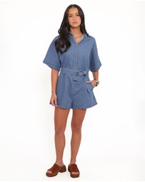 Petal & Pup - Hailey Denim Playsuit - Indigo
