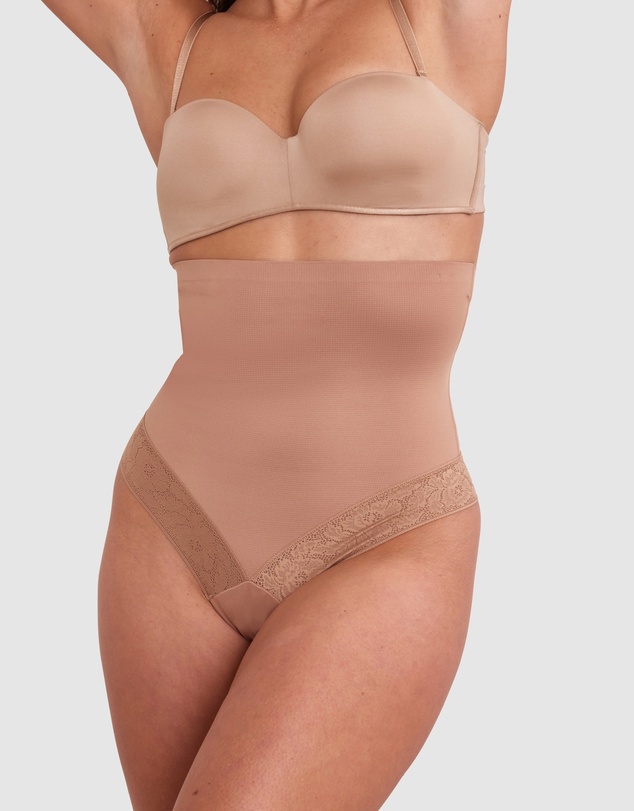 Bras N Things - Luxe Solutions Control High Waisted V String - Nude 3