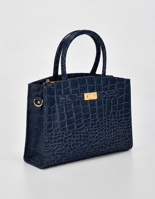 Cobb & Co - Arlie Leather Croc Tote