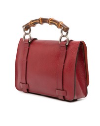 Pre-Loved by Azura Reborn - Pre-Loved Leather Bamboo Convertible Top Handle Bag