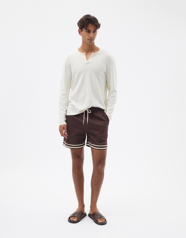 AERE - Contrast Linen Blend Shorts