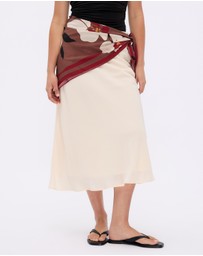 Minima Esenciales - Isla Scarf Detail Midi Skirt