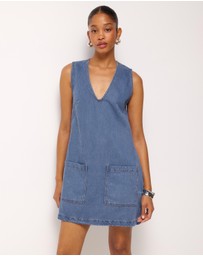 AERE - Neve Denim Twill Mini Dress