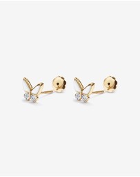 Michael Hill - Children's Mother of Pearl Butterfly Stud Earrings in 10kt Yellow Gold