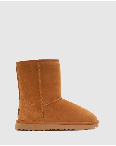 Ozwear Connection Uggs - Ugg Boots Genuine Australian Sheepskin Unisex Short Classic Suede