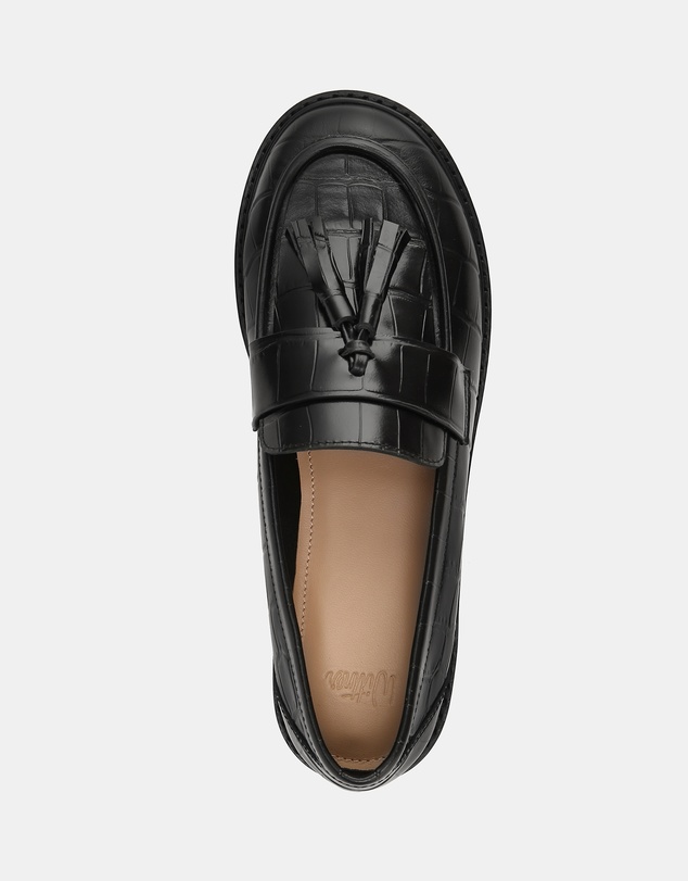 Wittner - Evelyn Croc Embossed Leather Loafers
