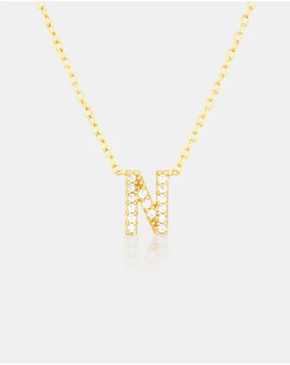 The Silver Collective - A-Z Letter Necklace - N