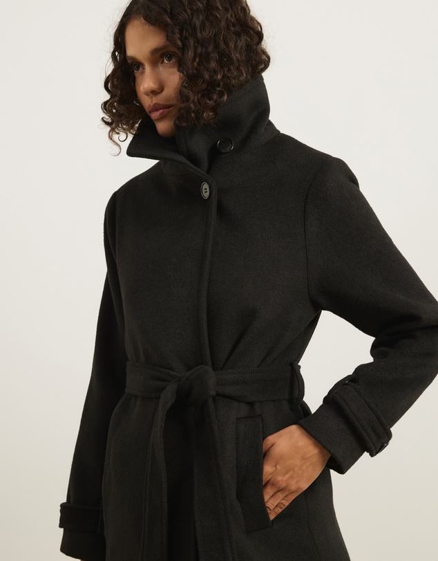 Atmos&Here - Nicky Wool Blend Funnel Neck Coat