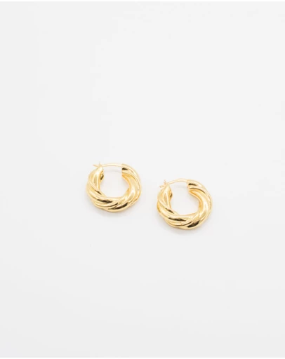 Style Addict - Mini Rope Earrings - 14K Gold Plated