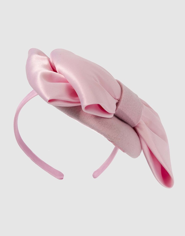 Max Alexander - Felt Pink Winter Pillbox Fascinator with Bow