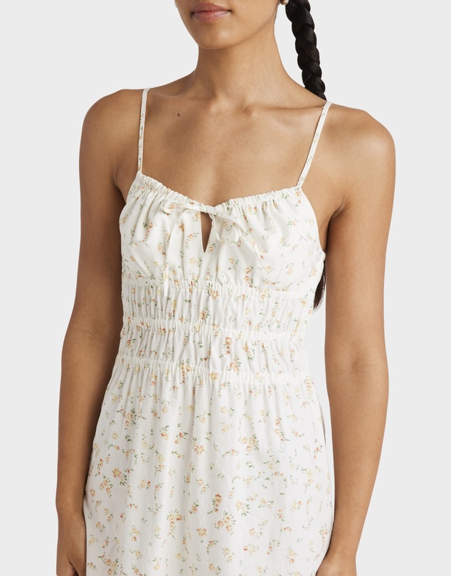 RVCA - Womens Blurred Ditsy Gathered Midi Dress
