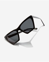 Hawkers Co - Polarized Black Dark Flush Sunglasses for Men and Women UV400