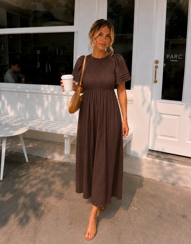 Esther & Co - Iolana Dress - Chocolate