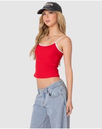EDIKTED - Franky Ribbed Contrast Tank Top