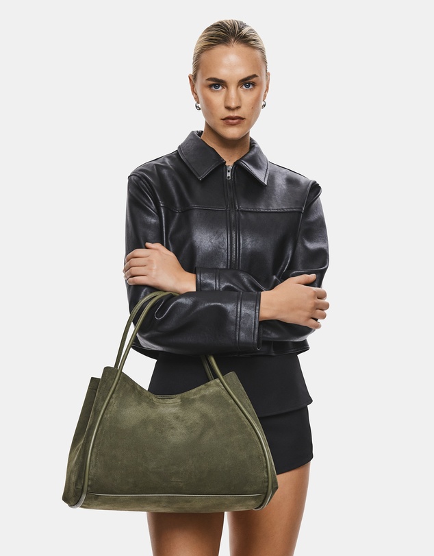Nakedvice - The Nyla Khaki Suede Bag