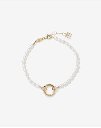Michael Hill - 3-3.5mm Cultured Freshwater Pearl Open Chain Bracelet in 10kt Yellow Gold