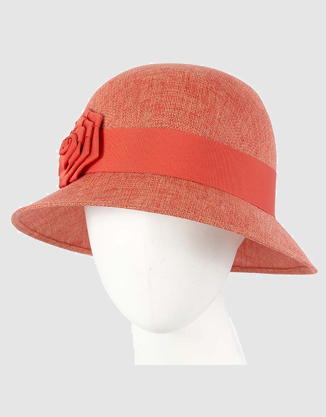 Max Alexander - Cloche Orange Rose Bucket Hat