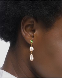 Elli Jewelry - Earrings Stud Pearl Drop 925 Sterling Silver Gold-Plated
