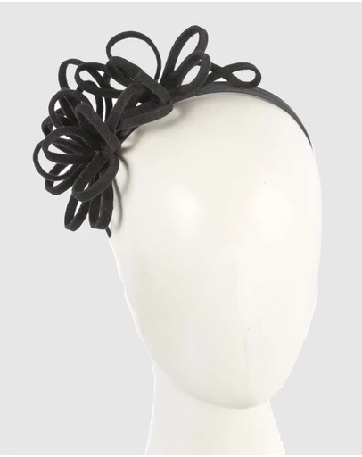 Max Alexander - Felt Black Loops Fascinator