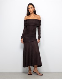 AERE - Valentina Off Shoulder Midi Dress