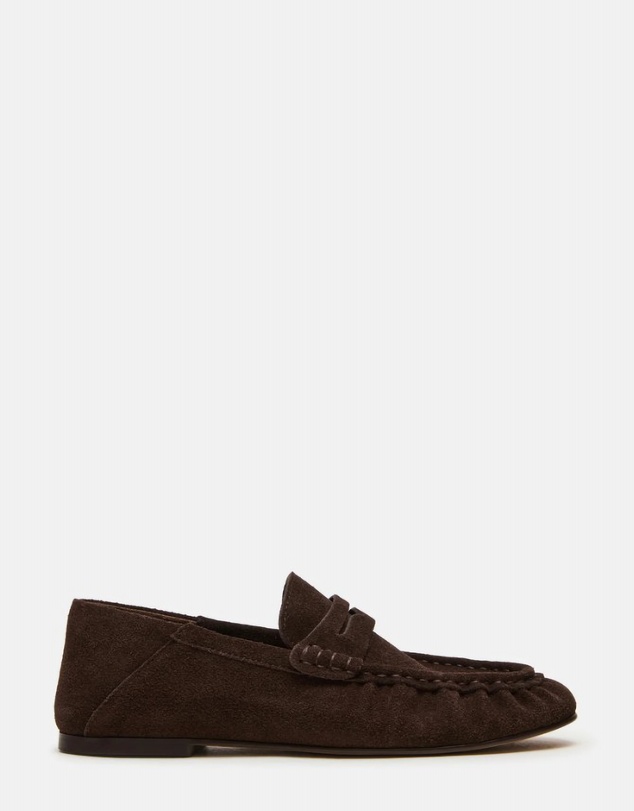 Steve Madden - Roger Chocolate Brown Suede Loafers
