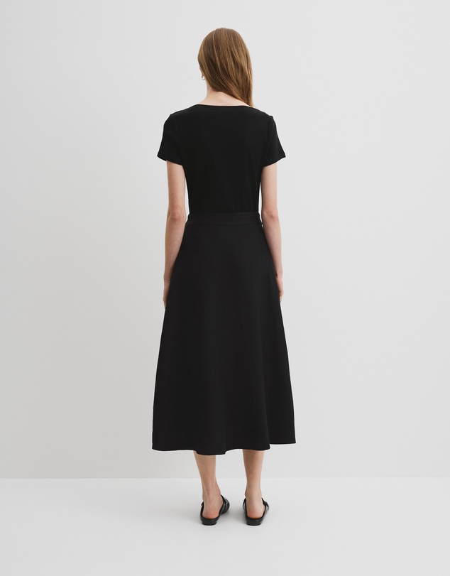 Country Road - Organically Grown Linen Wrap Midi Skirt