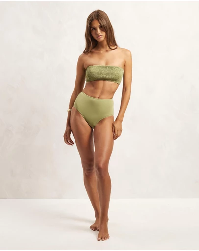 AERE - Recycled Nylon High Waist Bikini Bottoms