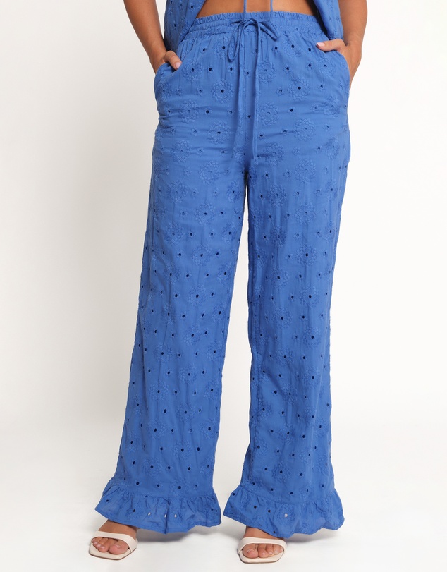 Petal & Pup - Katya Embroidered Pants - Cobalt