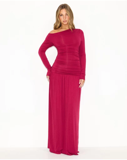 Dazie - She's All That LS Jersey Maxi Dress