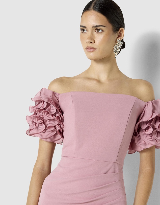 Montique - Diana Ruffle Sleeve Gown