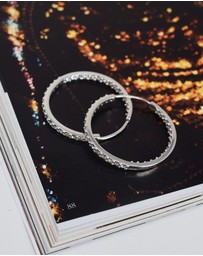 Elli Jewelry - Earrings 925 Sterling Silver Glamor Hoop Crystals