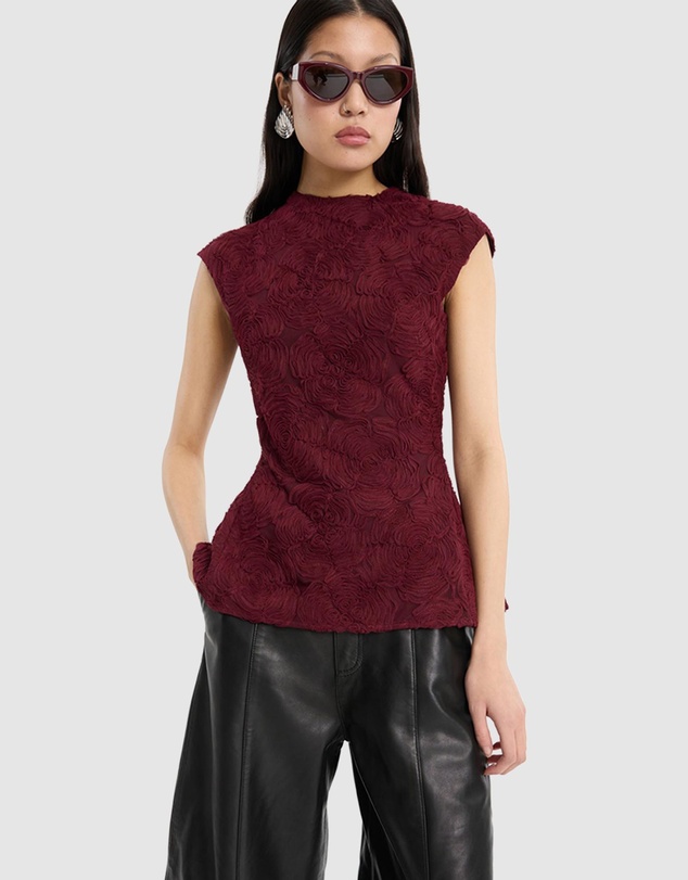 ROTATE - Flower Mesh Top