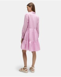 BOSS - Tiered Shirt Dress In Ramie