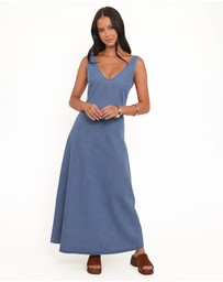 Petal & Pup - Odelia Denim Maxi Dress - Indigo