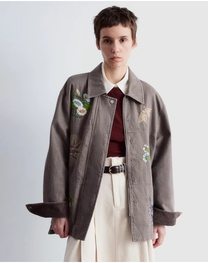 & Other Stories - Embroidered Shirt Jacket