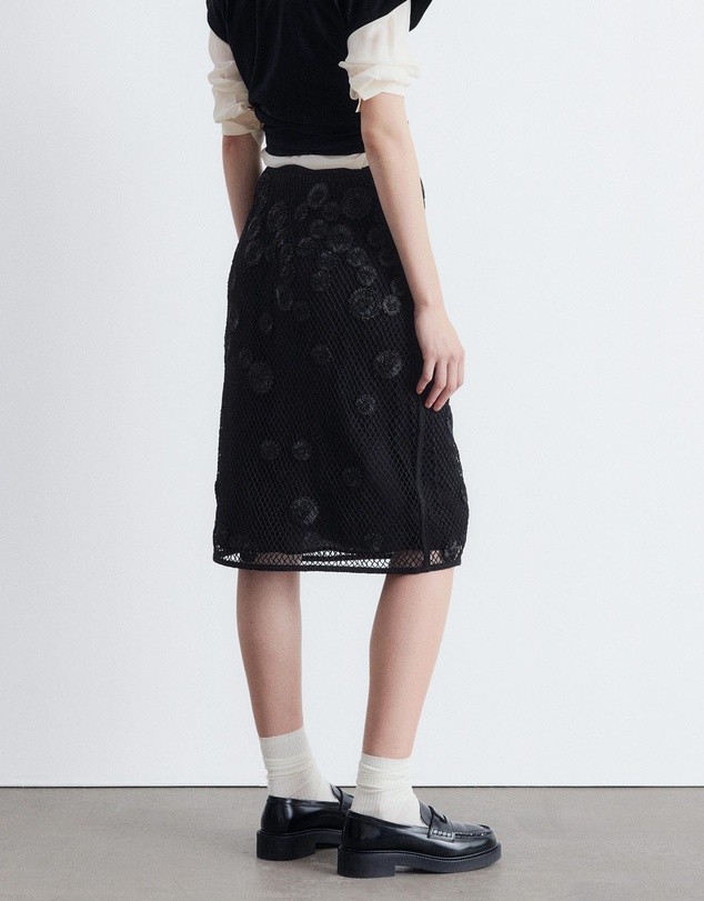 & Other Stories - Floral-Appliqué Mesh Midi Skirt