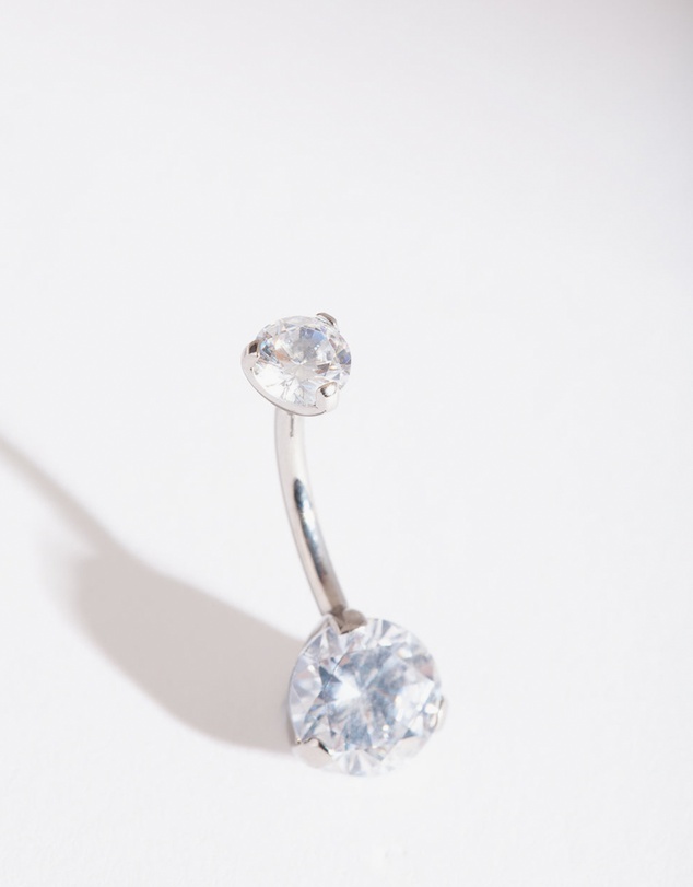 Lovisa - Titanium Classic Diamante Belly Bar