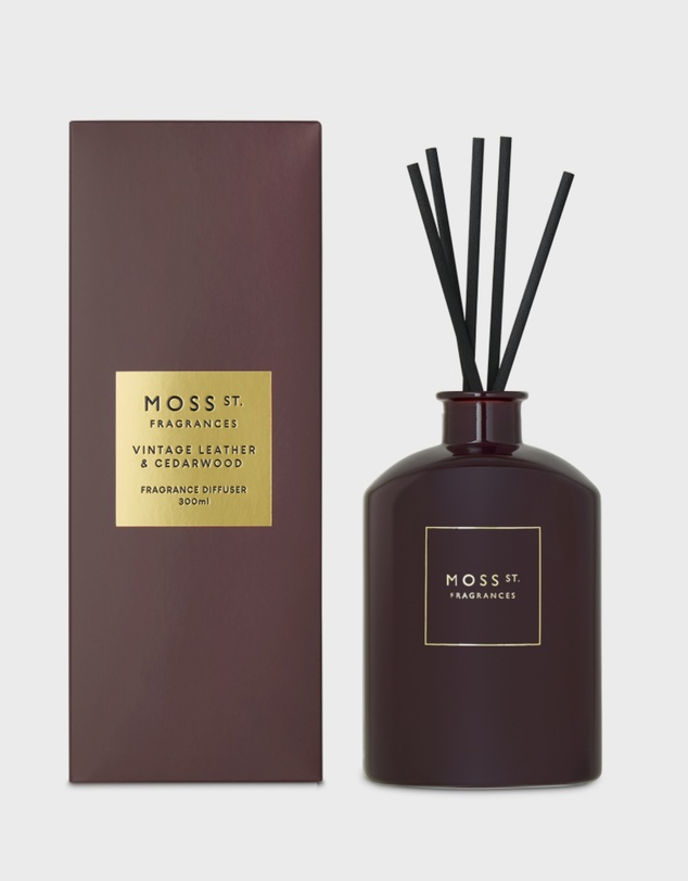 Moss St Fragrances - Vintage Leather & Cedarwood Fragrance Diffuser 300ml