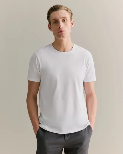 Trenery - Organically Grown Cotton Crew T-shirt in White