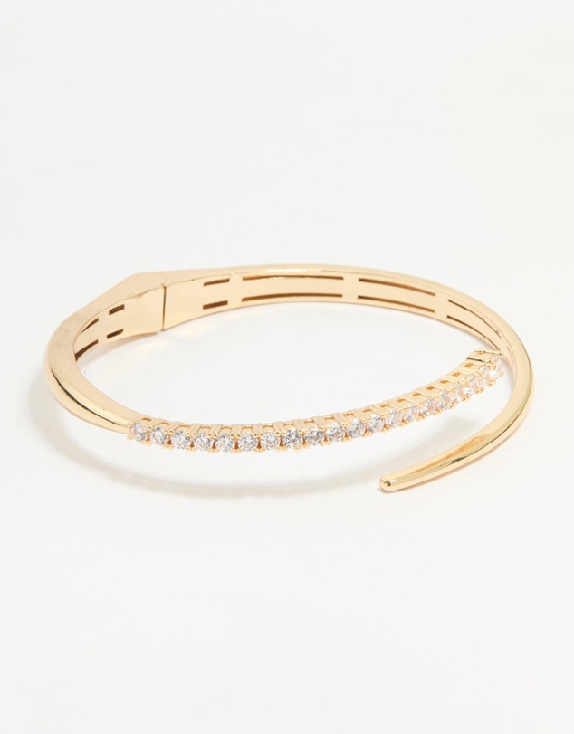Lovisa - Gold Diamante Hinge Bangle