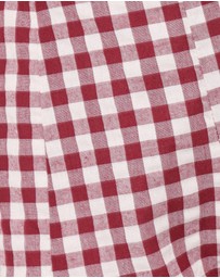 Petal & Pup - Landon Tiered Peplum Top - Burgundy Gingham