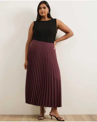 Atmos&Here Curvy - Evie Pleated Midi Skirt