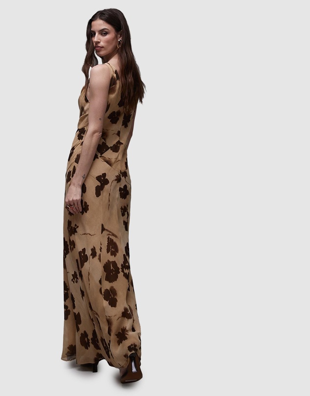 TOPSHOP - Built Up Double Layered Cowl Neck Maxi Dress