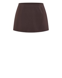 City Chic - Plus size Abbie Mini Skort - chocolate