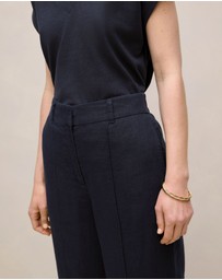Trenery - Linen Pintucked Pant in Night Sky
